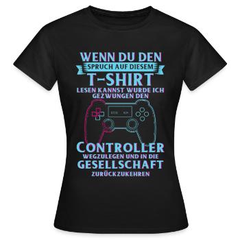 Zocken - Frauen T-Shirt - Schwarz - Vorne - AI Model Female 172 dark (172cm)