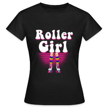 Inline Skater - Frauen T-Shirt - Schwarz - Vorne - AI Model Female 172 dark (172cm)