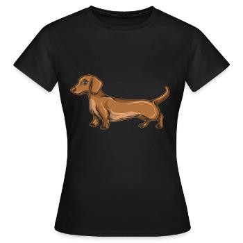 Dachshund Gift Dixie Viennese Doxie Dachshund - Women's T-Shirt - black - Front - AI Model Female 172 dark (172cm)