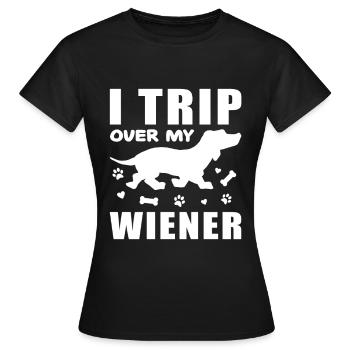 Dachshund Gift Dixie Viennese Doxie Dachshund - Women's T-Shirt - black - Front - AI Model Female 172 dark (172cm)