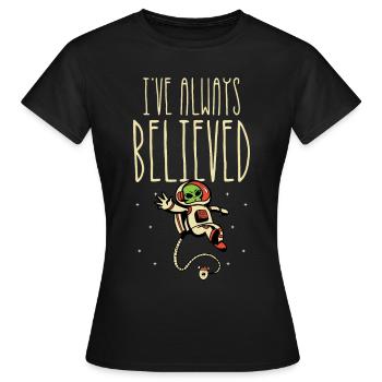J’ai toujours cru extraterrestre - T-shirt Femme - noir - Devant - AI Model Female 172 dark (172cm)
