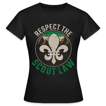 Guide scout Respect scout La loi scoute - T-shirt Femme - noir - Devant - AI Model Female 172 dark (172cm)