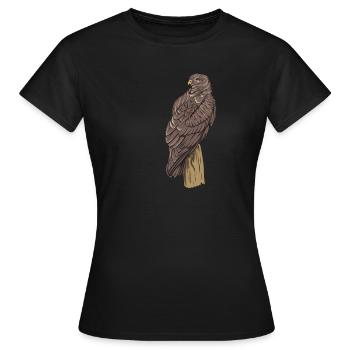 Mäusebussard I Greifvogel Bussard Motiv für - Frauen T-Shirt - Schwarz - Vorne - AI Model Female 172 dark (172cm)