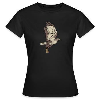 Buzzard I Bird of Prey Buzzard Motif for - Women's T-Shirt - black - Front - AI Model Female 172 dark (172cm)