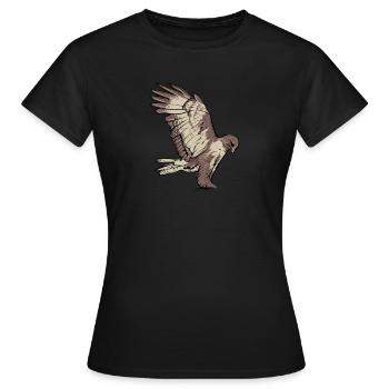Mäusebussard I Greifvogel Bussard Motiv für - Frauen T-Shirt - Schwarz - Vorne - AI Model Female 172 dark (172cm)