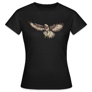 Mäusebussard I Greifvogel Bussard Motiv für - Frauen T-Shirt - Schwarz - Vorne - AI Model Female 172 dark (172cm)