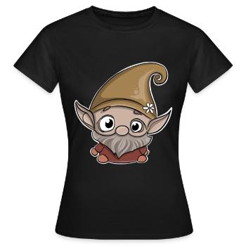 Gnome nain Gnome - T-shirt Femme - noir - Devant - AI Model Female 172 dark (172cm)
