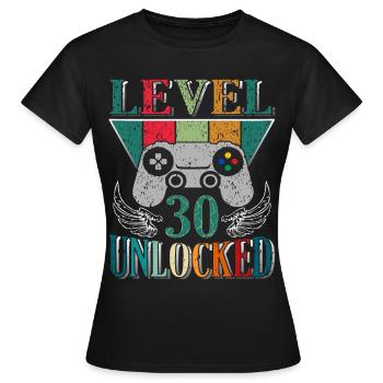 Level 30 komplett Geschenk 30 Jahre Geburtstag - Frauen T-Shirt - Schwarz - Vorne - AI Model Female 172 dark (172cm)