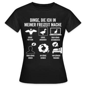 Gans Gänse - Frauen T-Shirt - Schwarz - Vorne - AI Model Female 172 dark (172cm)