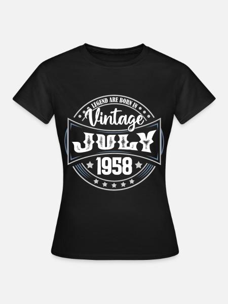 1958 Juillet. Cadeau d'anniversaire juillet 1958. - Dame-T-shirt - sort