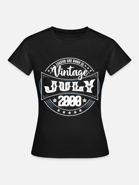2000 Juli. Geburtstagsgeschenk Juli 2000. - Frauen T-Shirt - Schwarz