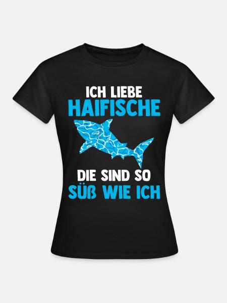 Fische Haifisch - Frauen T-Shirt - Schwarz