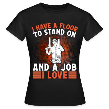 Floor installation - Women's T-Shirt - black - Front - AI Model Female 172 dark (172cm)