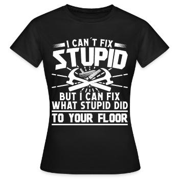Floor installation - Women's T-Shirt - black - Front - AI Model Female 172 dark (172cm)