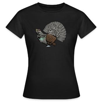 Auerhahn I Hühnervogel Auerhuhn Motiv für Jäger - Frauen T-Shirt - Schwarz - Vorne - AI Model Female 172 dark (172cm)
