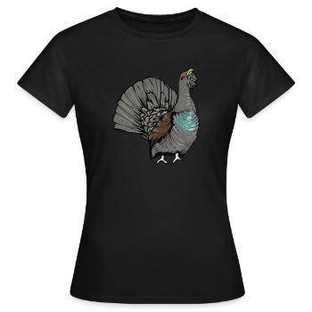 Auerhahn I Hühnervogel Auerhuhn Motiv für Jäger - Frauen T-Shirt - Schwarz - Vorne - AI Model Female 172 dark (172cm)