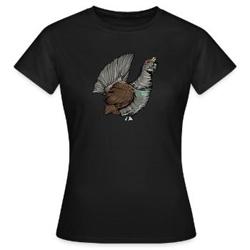 Auerhahn I Hühnervogel Auerhuhn Motiv für Jäger - Frauen T-Shirt - Schwarz - Vorne - AI Model Female 172 dark (172cm)