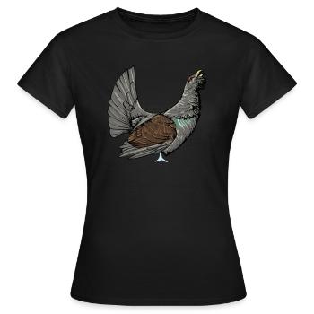 Capercaillie I Poulet Motif de grand tétras pour chasseur - T-shirt Femme - noir - Devant - AI Model Female 172 dark (172cm)