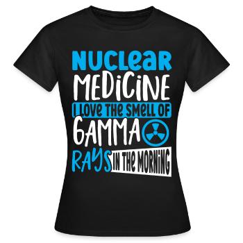 Nuklearmedizin Ich liebe den Geruch von - Frauen T-Shirt - Schwarz - Vorne - AI Model Female 172 dark (172cm)