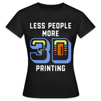 Moins de personnes Plus de buses d’impression 3D Impression 3D - T-shirt Femme - noir - Devant - AI Model Female 172 dark (172cm)