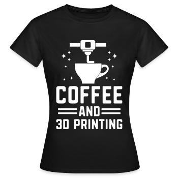 Café et impression 3D Caféine Buse 3D Imprimante 3D - T-shirt Femme - noir - Devant - AI Model Female 172 dark (172cm)
