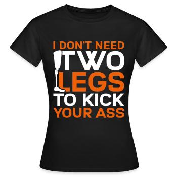 Jambe prothétique Je n’ai pas besoin de deux jambes - T-shirt Femme - noir - Devant - AI Model Female 172 dark (172cm)
