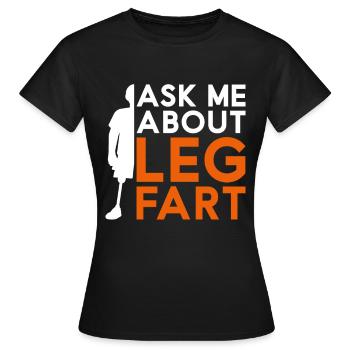 Prothèse de jambe Amputé de jambe Posez-moi la question sur le pet de jambe - T-shirt Femme - noir - Devant - AI Model Female 172 dark (172cm)