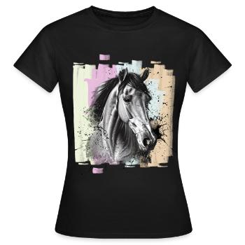 Cheval - T-shirt Femme - noir - Devant - AI Model Female 172 dark (172cm)