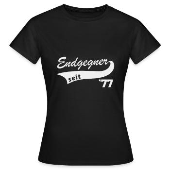 Endgegner 1977 geboren Videospiele Legende 70er - Frauen T-Shirt - Schwarz - Vorne - AI Model Female 172 dark (172cm)