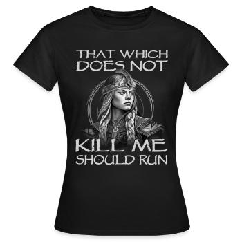Vikings | Vikinger nordique | Bouclier Maiden - T-shirt Femme - noir - Devant - AI Model Female 172 dark (172cm)