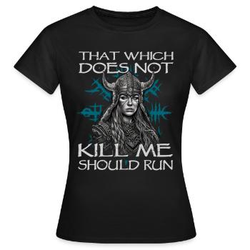 Vikings | Vikinger nordique | Bouclier Maiden - T-shirt Femme - noir - Devant - AI Model Female 172 dark (172cm)