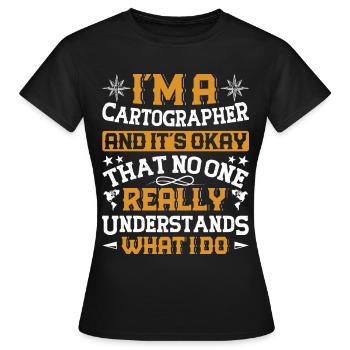 Cartographes - T-shirt Femme - noir - Devant - AI Model Female 172 dark (172cm)