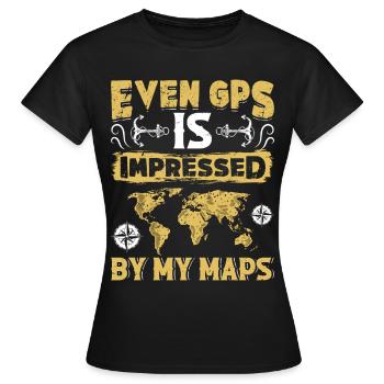 Cartographes - T-shirt Femme - noir - Devant - AI Model Female 172 dark (172cm)