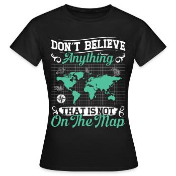 Cartographes - T-shirt Femme - noir - Devant - AI Model Female 172 dark (172cm)