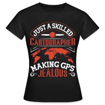 Cartographes - T-shirt Femme - noir - Devant - AI Model Female 172 dark (172cm)