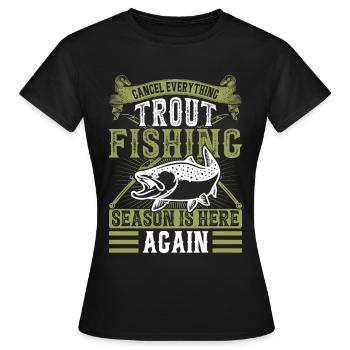 Funny Fishing Men Women - Frauen T-Shirt - Schwarz - Vorne - AI Model Female 172 dark (172cm)