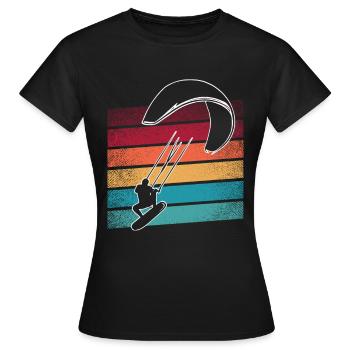 Kitesurfer Kiteboard Kitesurfen Kitesurf - Frauen T-Shirt - Schwarz - Vorne - AI Model Female 172 dark (172cm)
