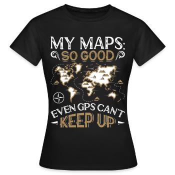 Cartographes - T-shirt Femme - noir - Devant - AI Model Female 172 dark (172cm)