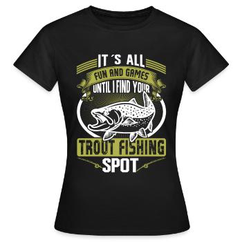 Funny Fishing Men Women - Frauen T-Shirt - Schwarz - Vorne - AI Model Female 172 dark (172cm)