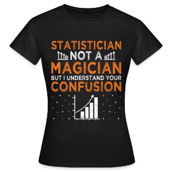 Statistik Datenanalyse Beruf Statistiker - Frauen T-Shirt - Schwarz - Vorne - AI Model Female 172 dark (172cm)