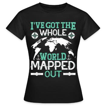 Cartographes - T-shirt Femme - noir - Devant - AI Model Female 172 dark (172cm)