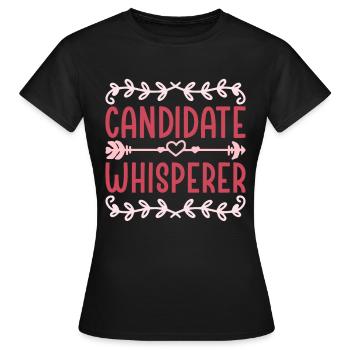 Responsable RH Responsable Ressources Humaines Responsable Candidat Whisperer - T-shirt Femme - noir - Devant - AI Model Female 172 dark (172cm)