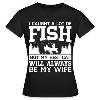 Funny Fishing Men Women - Frauen T-Shirt - Schwarz - Vorne - AI Model Female 172 dark (172cm)