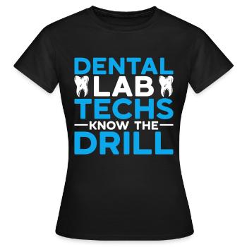 Prosthodontiste dentaire Technicien dentaire - T-shirt Femme - noir - Devant - AI Model Female 172 dark (172cm)