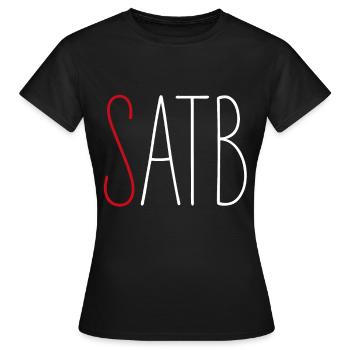 SATB Soprano Singer Musician Choir Singing - Women's T-Shirt - black - Front - AI Model Female 172 dark (172cm)