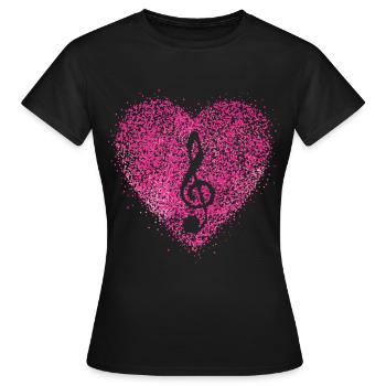 Violinschlüssel Sopran Orchester Musikerlehrerin - Frauen T-Shirt - Schwarz - Vorne - AI Model Female 172 dark (172cm)