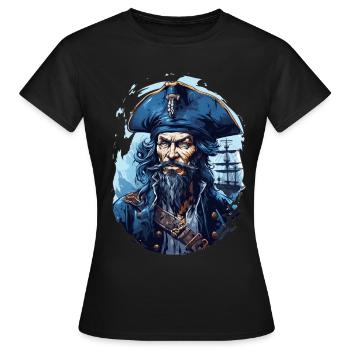 Pirate Skull Jolly Roger Costume Cadeau - T-shirt Femme - noir - Devant - AI Model Female 172 dark (172cm)