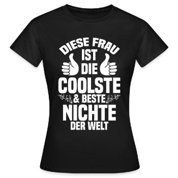 Nichte - Frauen T-Shirt - Schwarz - Vorne - AI Model Female 172 dark (172cm)