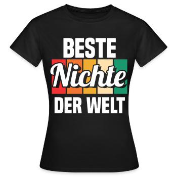 Nichte - Frauen T-Shirt - Schwarz - Vorne - AI Model Female 172 dark (172cm)