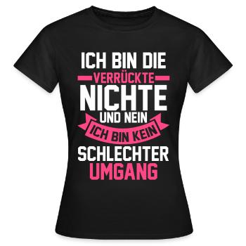 Nichte - Frauen T-Shirt - Schwarz - Vorne - AI Model Female 172 dark (172cm)